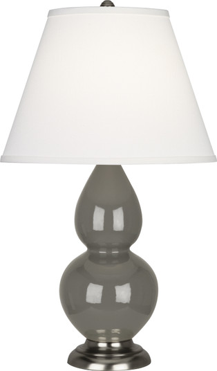 Small Double Gourd One Light Accent Lamp in Ash Glazed Ceramic w/Antique Silver (165|CR12X)