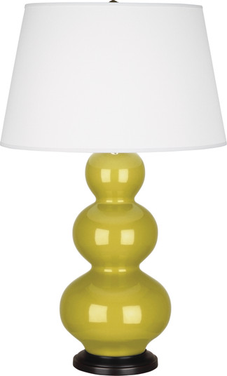 Triple Gourd One Light Table Lamp in Citron Glazed Ceramic w/Deep Patina Bronzeed (165|CI41X)