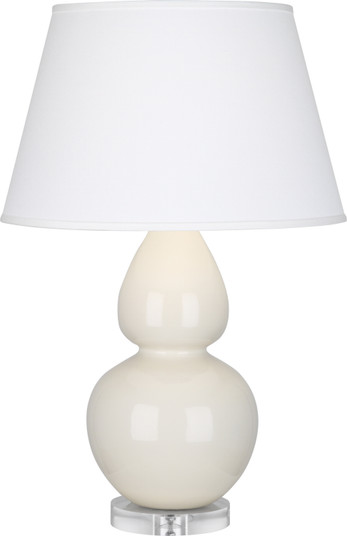 Double Gourd One Light Table Lamp in Bone Glazed Ceramic w/Lucite Base (165|A756X)