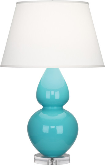 Double Gourd One Light Table Lamp in Egg Blue Glazed Ceramic w/Lucite Base (165|A741X)