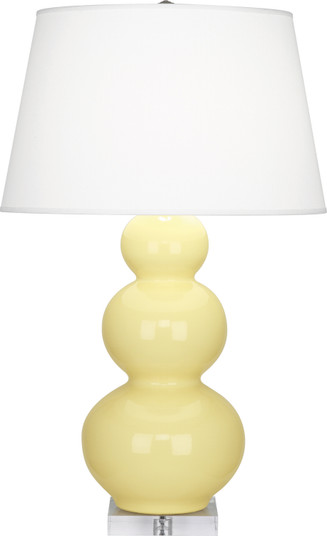 Triple Gourd One Light Table Lamp in Butter Glazed Ceramic w/Lucite Base (165|A357X)