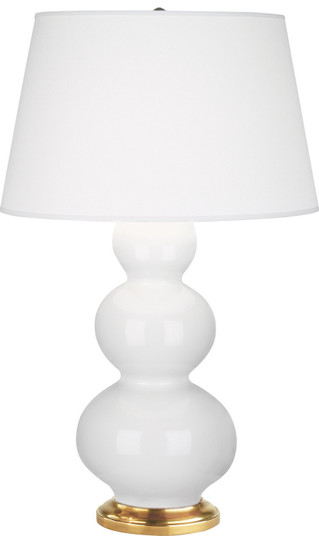 Triple Gourd One Light Table Lamp in Lily Glazed Ceramic w/Antique Natural Brassed (165|311X)