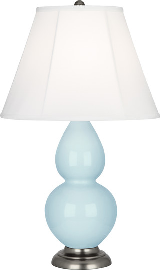 Small Double Gourd One Light Accent Lamp in Baby Blue Glazed Ceramic w/Antique Silver (165|1696)