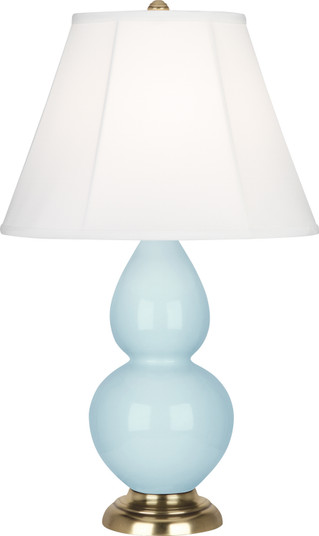 Small Double Gourd One Light Accent Lamp in Baby Blue Glazed Ceramic w/Antique Natural Brass (165|1689)