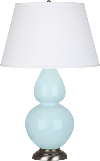 Double Gourd One Light Table Lamp in Baby Blue Glazed Ceramic w/Antique Silver (165|1676X)