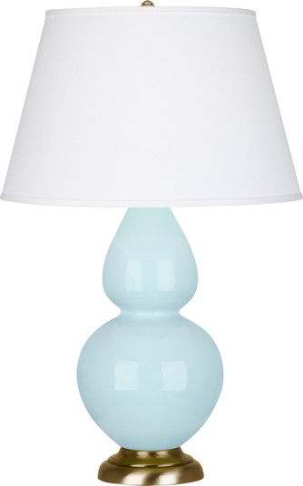 Double Gourd One Light Table Lamp in Baby Blue Glazed Ceramic w/Antique Natural Brass (165|1666X)