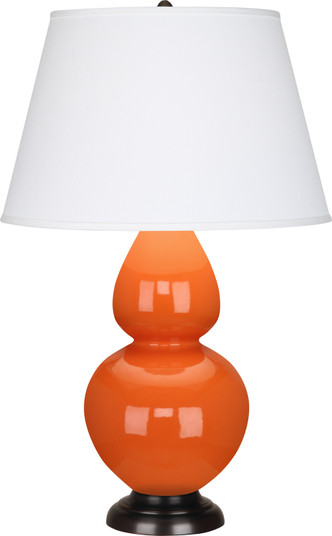 Double Gourd One Light Table Lamp in Pumpkin Glazed Ceramic w/Deep Patina Bronze (165|1645X)