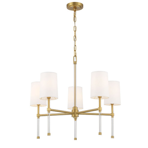 Elaine Five Light Chandelier in Brass (90|790542)