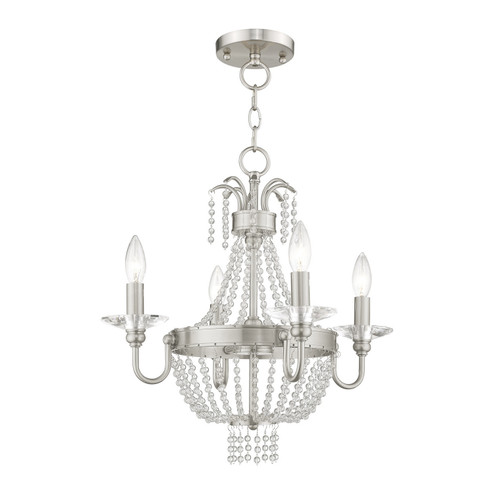 Valentina Four Light Mini Chandelier/Ceiling Mount in Brushed Nickel (107|51844-91)