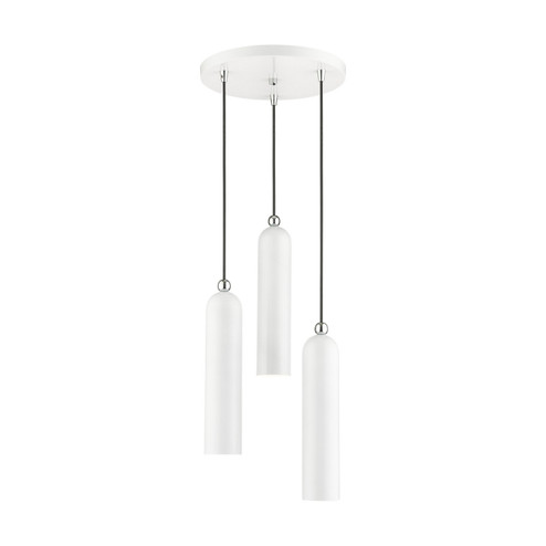 Ardmore Three Light Pendant in Shiny White w/ Polished Chromes (107|46753-69)