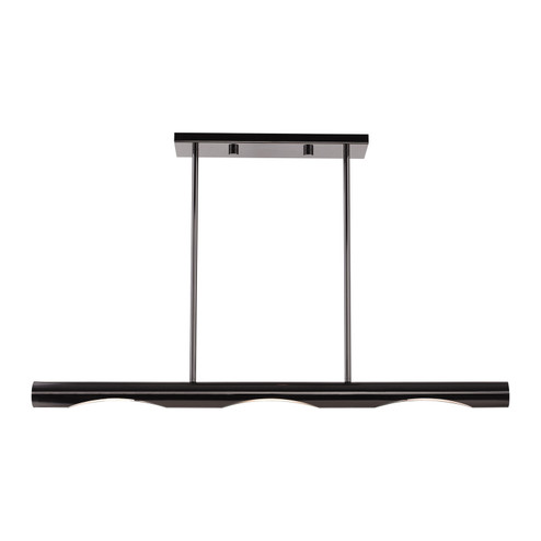 Acra Three Light Linear Chandelier in Black Chrome (107|45917-46)