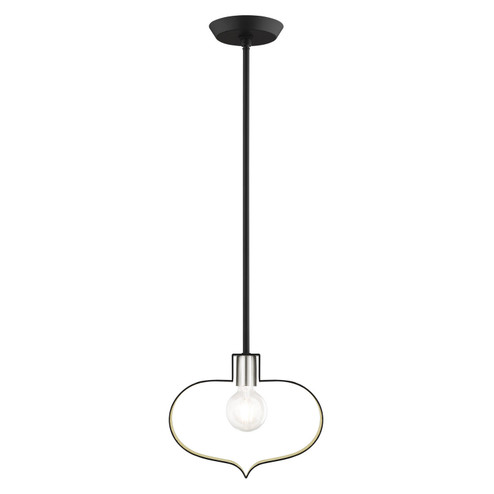 Meadowbrook One Light Pendant in Black w/ Brushed Nickels (107|45513-04)