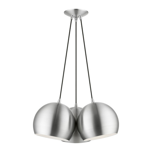 Piedmont Three Light Pendant in Brushed Aluminum w/ Polished Chromes (107|43393-66)