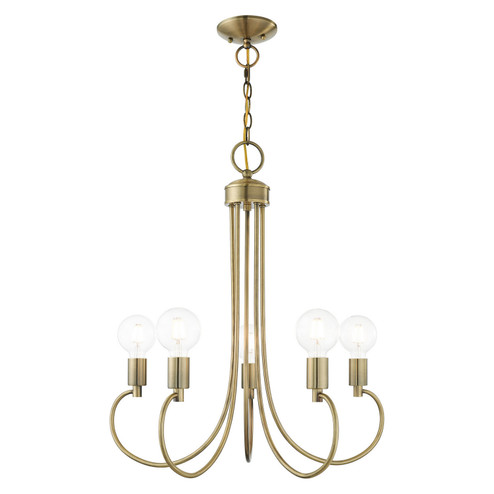 Bari Five Light Chandelier in Antique Brass (107|42925-01)