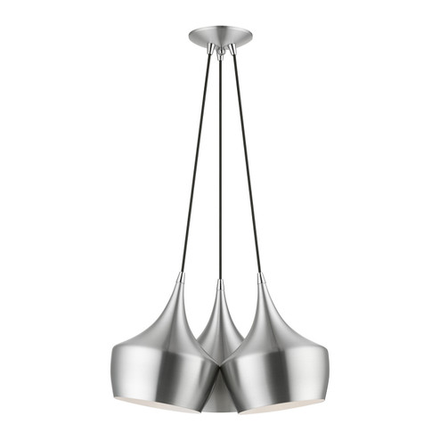 Waldorf Three Light Pendant in Brushed Aluminum (107|41083-66)