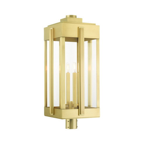 Lexington Four Light Outdoor Post Top Lantern in Natural Brass (107|27719-08)