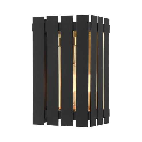 Greenwich One Light Outdoor Wall Lantern in Black w/ Satin Brasss (107|20751-04)