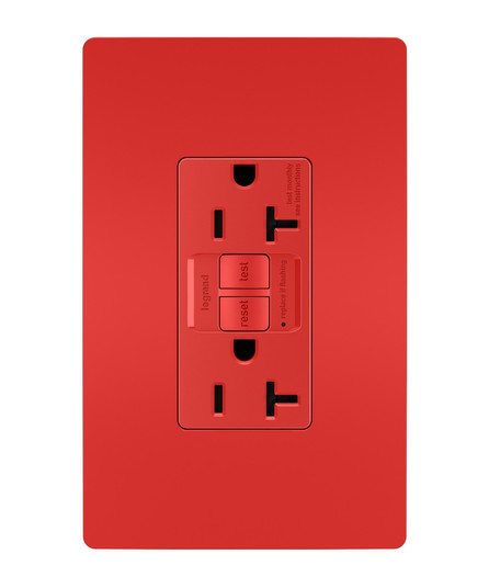 radiant Tamper-Resistant 20A Duplex Self-Test GFCI Receptacle with SafeLock Protection in Red (246|2097TRRED)