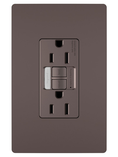radiant Tamper-Resistant 15A Duplex Self-Test GFCI Receptacles with SafeLock Protection and Night Light in Dark Bronze (246|1597NTLTRDBCC4)