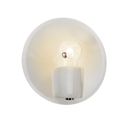 Ambiance One Light Wall Sconce in Gloss White (outside and inside of fixture) (102|CER-7051-WTWT-NCKL)