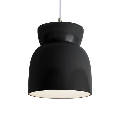 Radiance One Light Pendant in Gloss Black (102|CER-6515-BLK-NCKL-WTCD)