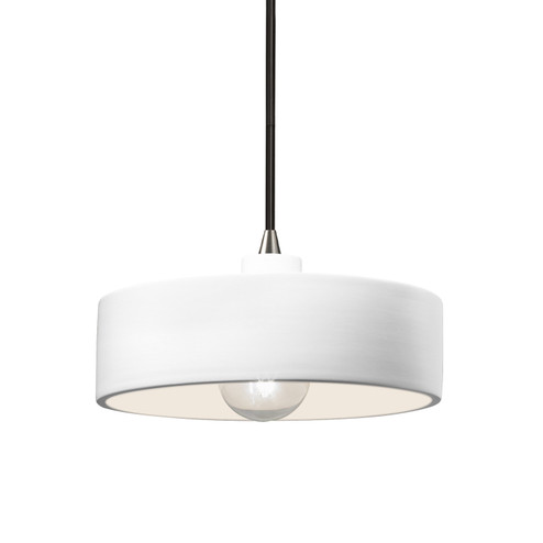 Radiance One Light Pendant in Gloss White (102|CER-6460-WHT-NCKL-BKCD)