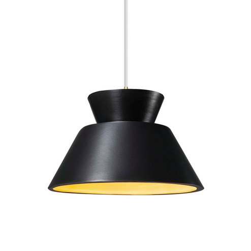 Radiance One Light Pendant in Carbon Matte Black with Champagne Gold (102|CER-6420-CBGD-ABRS-WTCD)