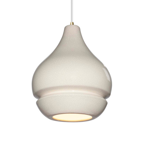 Radiance One Light Pendant in White Crackle (102|CER-6400-CRK-ABRS-WTCD)