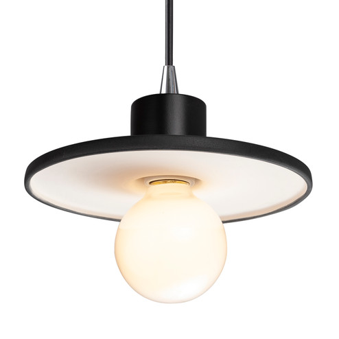 Radiance One Light Pendant in Gloss Black with Matte White (102|CER-6325-BKMT-CROM-BKCD)