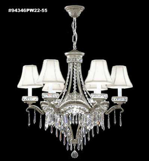 Dynasty Cast Brass Six Light Chandelier in Pewter (64|94346PW22-55) Dynasty Cast Brass Six Light Chandelier in Pewter (64|94346PW22-55)