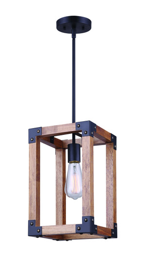 Moss One Light Pendant in Black/Wood (387|IPL756A01BKW)