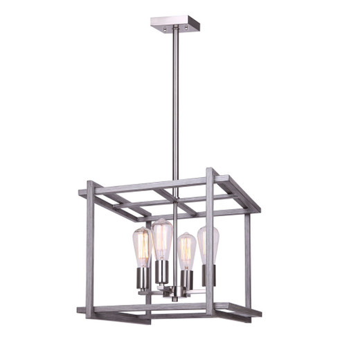 Carli Four Light Chandelier in Brushed Nickel And Brushed Dark Grey (387|ICH1066A04BNB17)