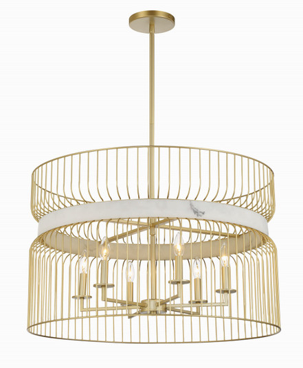 Park Slope Six Light Pendant in Nouveau Gold (7|3396-754)