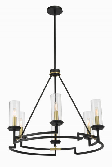 Hillstone Six Light Chandelier in Sand Coal And Soft Brass (7|3206-781)