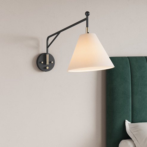 Elane One Light Swing Arm Wall Sconce in Matte Black/Vintage Brass (59|13001-MB/VB)