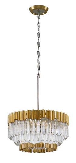 Charisma Five Light Chandelier in Gold Leaf W Polished Stainless (68|220-42-GL/SS)