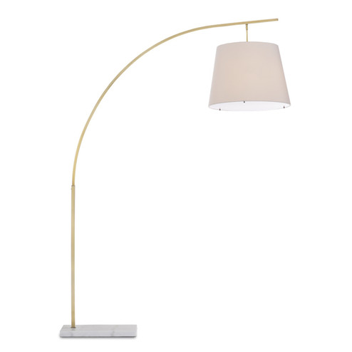 Cloister Two Light Floor Lamp in Antique Brass/White (142|8000-0125)