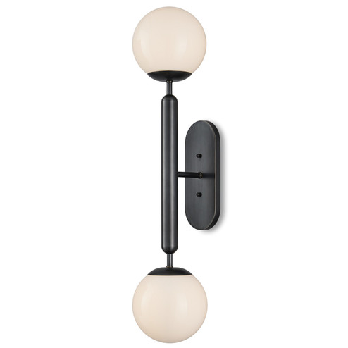 Barbican Two Light Wall Sconce in Oil Rubbed Bronze/White (142|5800-0035)
