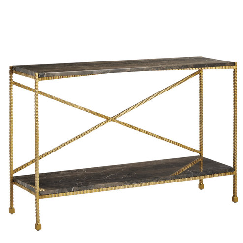 Flying Collection Console Table in Natural/Gold (142|4000-0173)