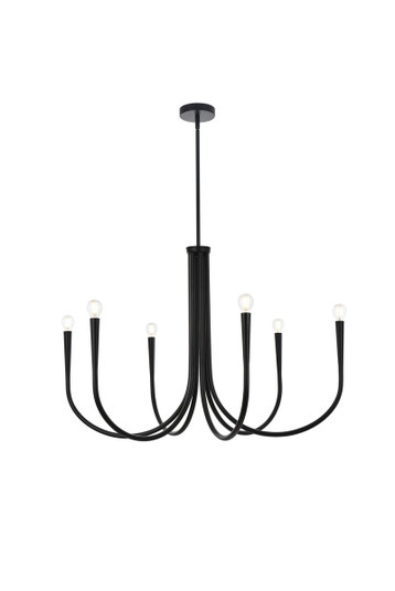 Layne Six Light Chandelier in Black (173|LD722D36BK)