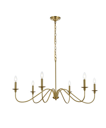 Rohan Six Light Chandelier in Satin Gold (173|LD5056D42SG) Rohan Six Light Chandelier in Satin Gold (173|LD5056D42SG)
