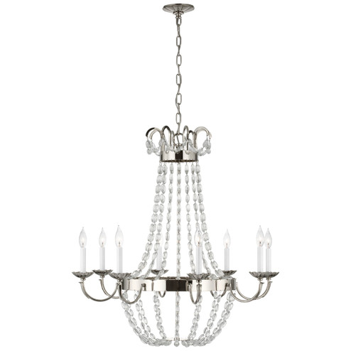 Paris Flea Market Eight Light Chandelier in Polished Nickel (268|CHC 1408PN-SG)