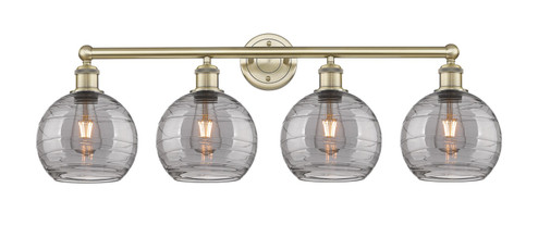 Edison Four Light Bath Vanity in Antique Brass (405|616-4W-AB-G1213-8SM)