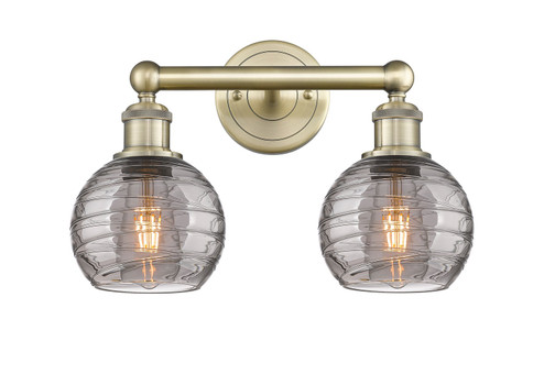 Edison Two Light Bath Vanity in Antique Brass (405|616-2W-AB-G1213-6SM)