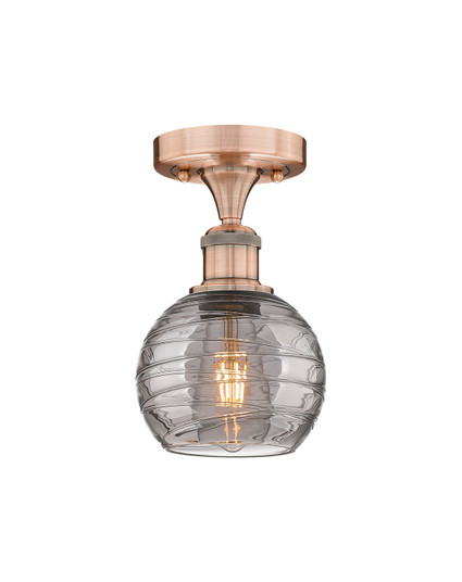 Edison One Light Semi-Flush Mount in Antique Copper (405|616-1F-AC-G1213-6SM)