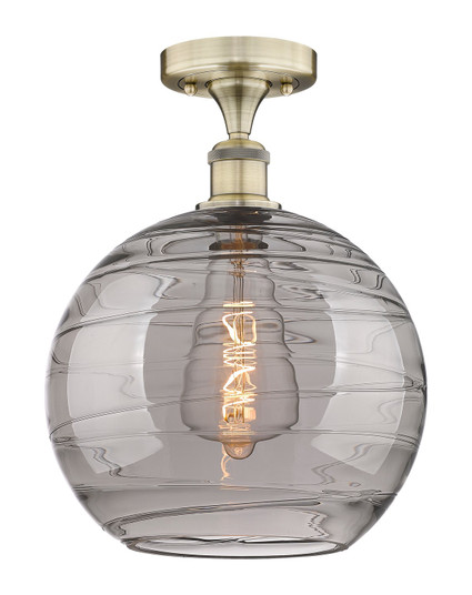Edison One Light Semi-Flush Mount in Antique Brass (405|616-1F-AB-G1213-12SM)