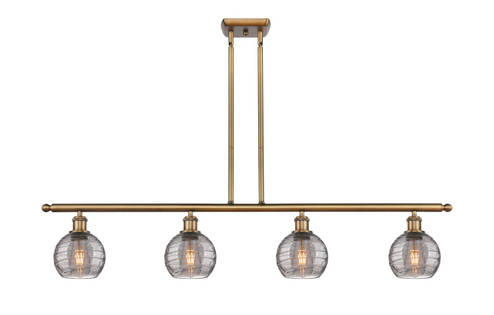 Ballston Four Light Island Pendant in Brushed Brass (405|516-4I-BB-G1213-6SM)