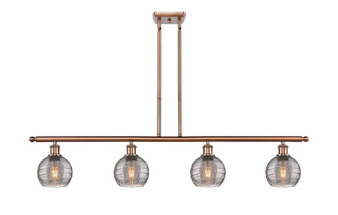 Ballston Four Light Island Pendant in Antique Copper (405|516-4I-AC-G1213-6SM)