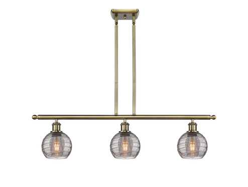 Ballston Three Light Island Pendant in Antique Brass (405|516-3I-AB-G1213-6SM)