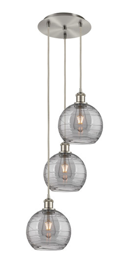 Ballston Three Light Pendant in Brushed Satin Nickel (405|113B-3P-SN-G1213-8SM)
